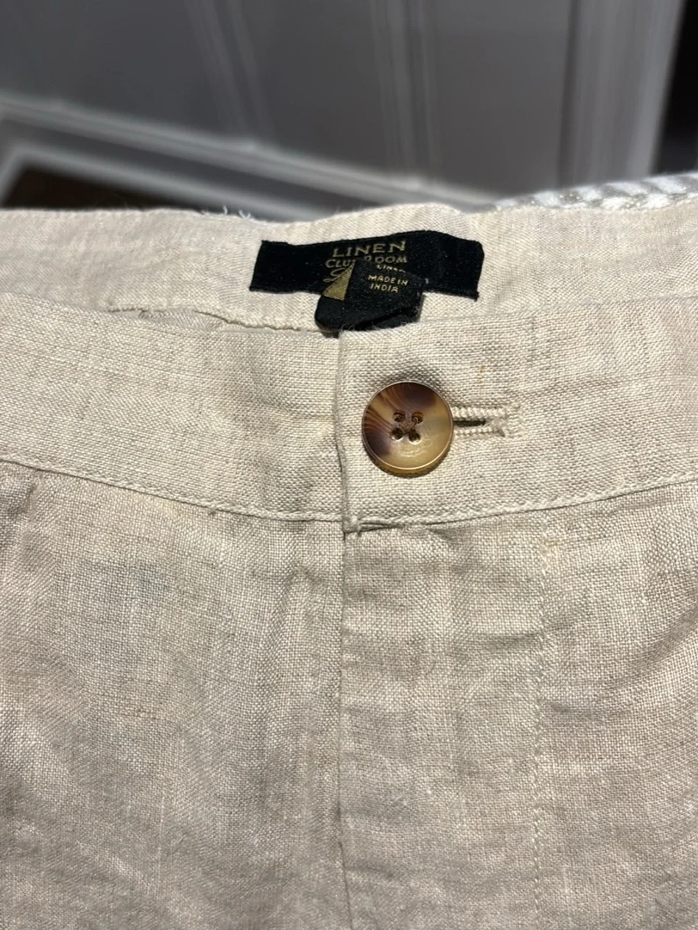 Club Room Men's Beige Linen-Blend Dress Pants